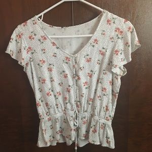 Floral button-up blouse